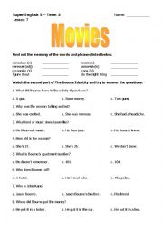 English Worksheet: Worksheet 2: The Bourne Identity