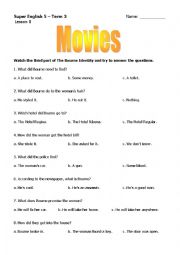 English Worksheet: Worksheet 3: The Bourne Identity