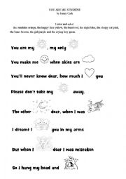 you are my sunshine lyrics - ESL worksheet by vassoula35