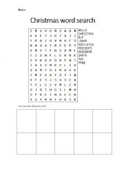 English Worksheet: Christmas word search