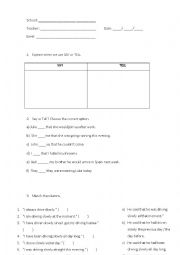 English Worksheet: Reported Speech 