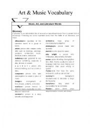 English Worksheet: Sports&Art,Music,Crafts II
