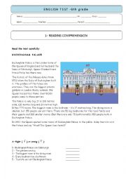 6th grade test - BUCKINGHAM PALACE