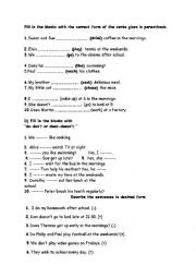 English Worksheet: present simple