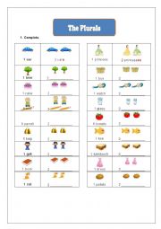 English Worksheet: Fill with the correct plural