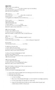 English Worksheet: Hello by Adele