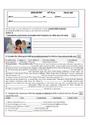 English Worksheet: TEST-  Teen spirit: Whats it really like to be a teenager?- Version A