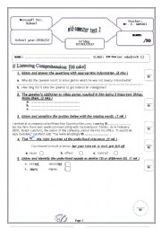 English Worksheet: Mid-semester test 2   / 4th form Sec. edu.(tech ) (Tunisia)