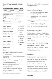 English Worksheet: Scars to Your Beautiful- Alessia Cara