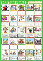 English Worksheet: What busy people: present continuous