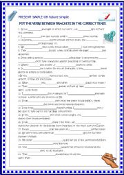English Worksheet: Present simple or future simple; conditional 1