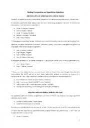 English Worksheet: Comparison of adjectives and adverbs