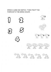 English Worksheet: Numbers 1 to 5
