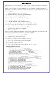 English Worksheet: One-ones