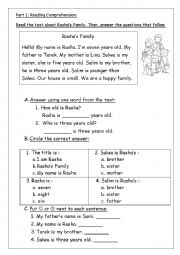English Worksheet: Reading Quiz