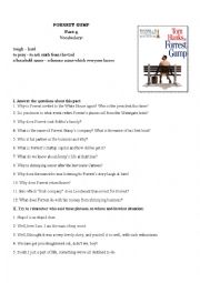 English Worksheet: Forrest Gump Movie Worksheet Part IV