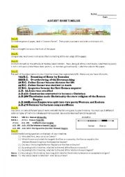 English Worksheet: Ancient Rome Timeline