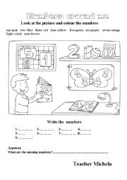 English Worksheet: Numbers around me-2