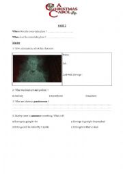 English Worksheet: A Christmas Carol -- Marley