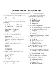 English Worksheet: Charlie And The Chocolate Factory