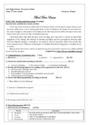 English Worksheet: exam flood 2 year 