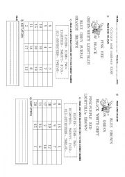 cOLOURS AND NUMBERS EXAM