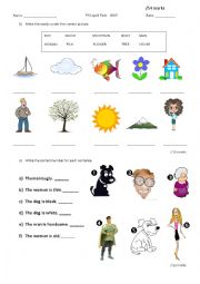 English Worksheet: Verb To Be test and vocabulary.
