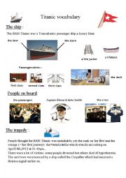 English Worksheet: Titanic related vocabulary + exercise