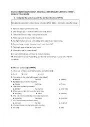 English Worksheet: 10th grade 2. term 1. exam AL