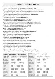 English Worksheet: Often Confused Words