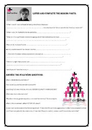 English Worksheet: He for She - Emma Watson 