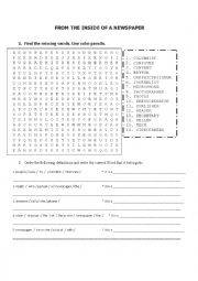 English Worksheet: newspaper