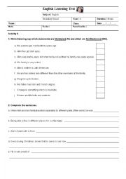 English Worksheet: Listening Test - Multiculturalism