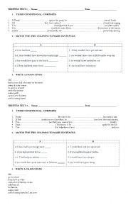 English Worksheet: THIRD CONDITIONAL