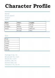 Character Profile Sheet