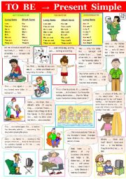 English Worksheet: TO BE - present simple.