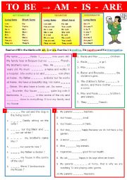 English Worksheet: TO BE - AM / IS / ARE. 