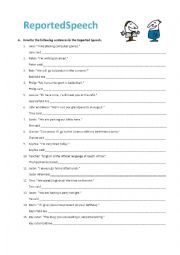 English Worksheet: Reported Speech