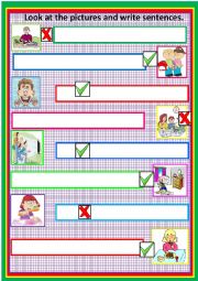 English Worksheet: Present Simple: Positive and negative sentences 