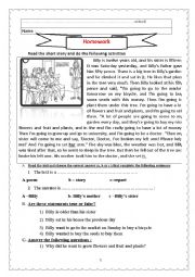 English Worksheet: Homework