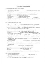 English Worksheet: exercice about the biography of Nelson Mandela