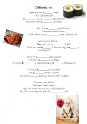 English Worksheet: California roll