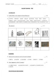 English Worksheet: Ancient Romans test