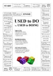 English Worksheet: USED TO Board Game