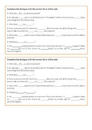 English Worksheet: The Beatles fans conversation - simple past X2