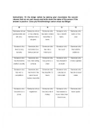 BINGO: PRACTICE SPEAKING WITH PRESENT PERFECT