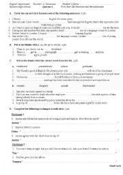 English Worksheet: Quiz