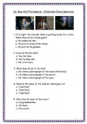 English Worksheet: Mr. Bean And The Magician - 20 Multiple Choice Questions