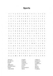 English Worksheet: Wordsearch - Sports