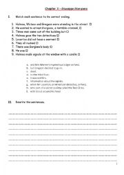 English Worksheet: Sherlock Holmes and the Red Circle - Black Cat Reader - Green Apple Chapter 5